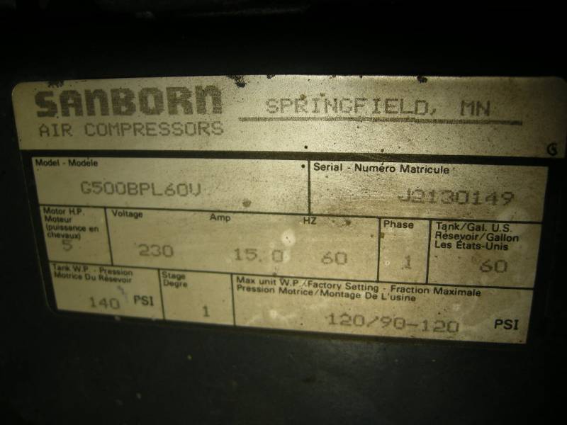 Sanborn g500bpl60v manual